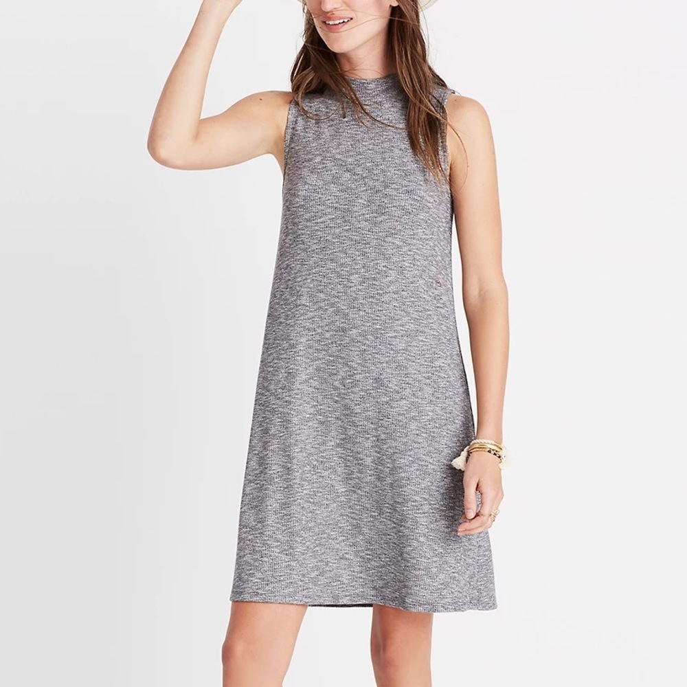 Madewell Marled Mock Neck Swingy Tank Dress